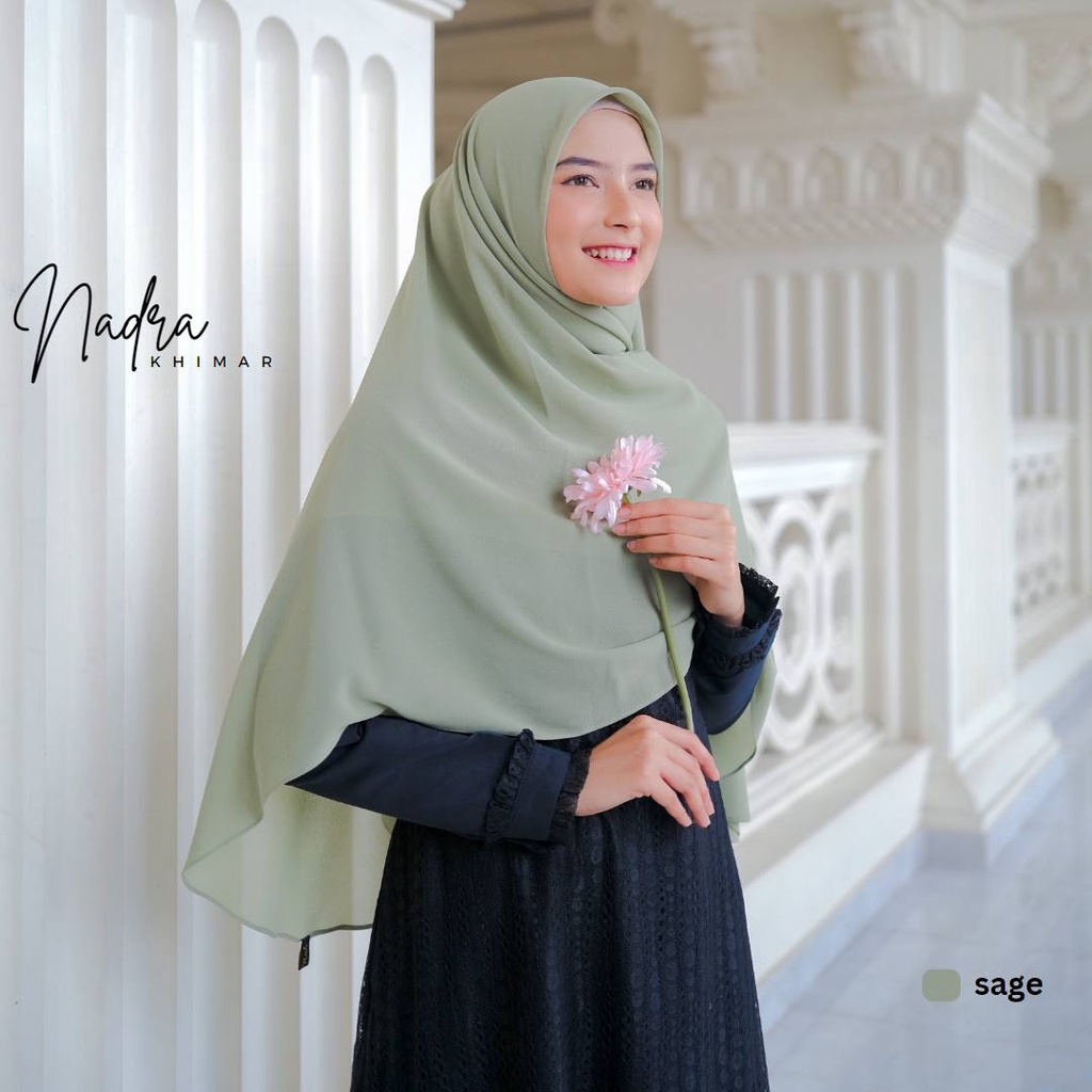 Riskirich Nadra Khimar Segi Empat Oval Ceruty Baby Doll Premium Jahit Tepi Rapih