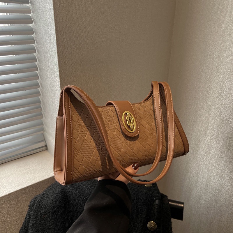 ¤☃Frosted tas wanita kapasitas besar 2023 baru bernilai tinggi ceruk high-end one-shoulder ketiak tas wanita tas baguette