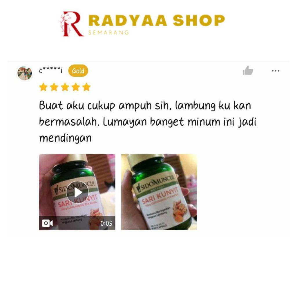 Sido Muncul Natural Sari Kunyit Soft Capsule 50'k - Sakit Maag Perut