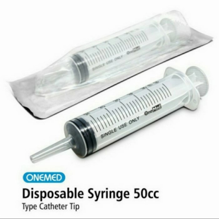 FEEDING Syringe 50ml Onemed Tip Lubang Tengah 50cc suntikan _ Ecer-PCS