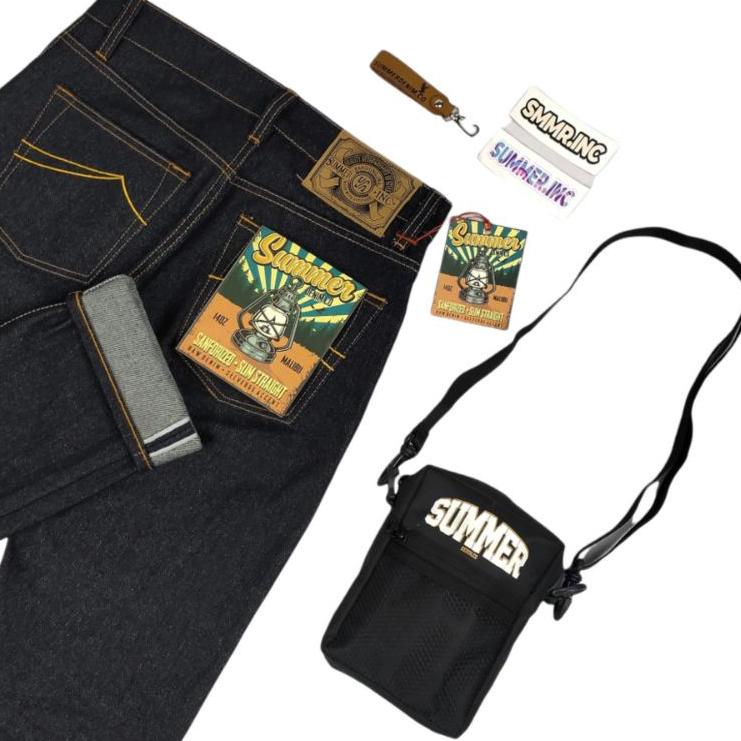 LTN.21Ja23м ▪ Summerdenim - Jeans Raw Denim Selvedge Acc 14Oz free(Tas+Keychains)