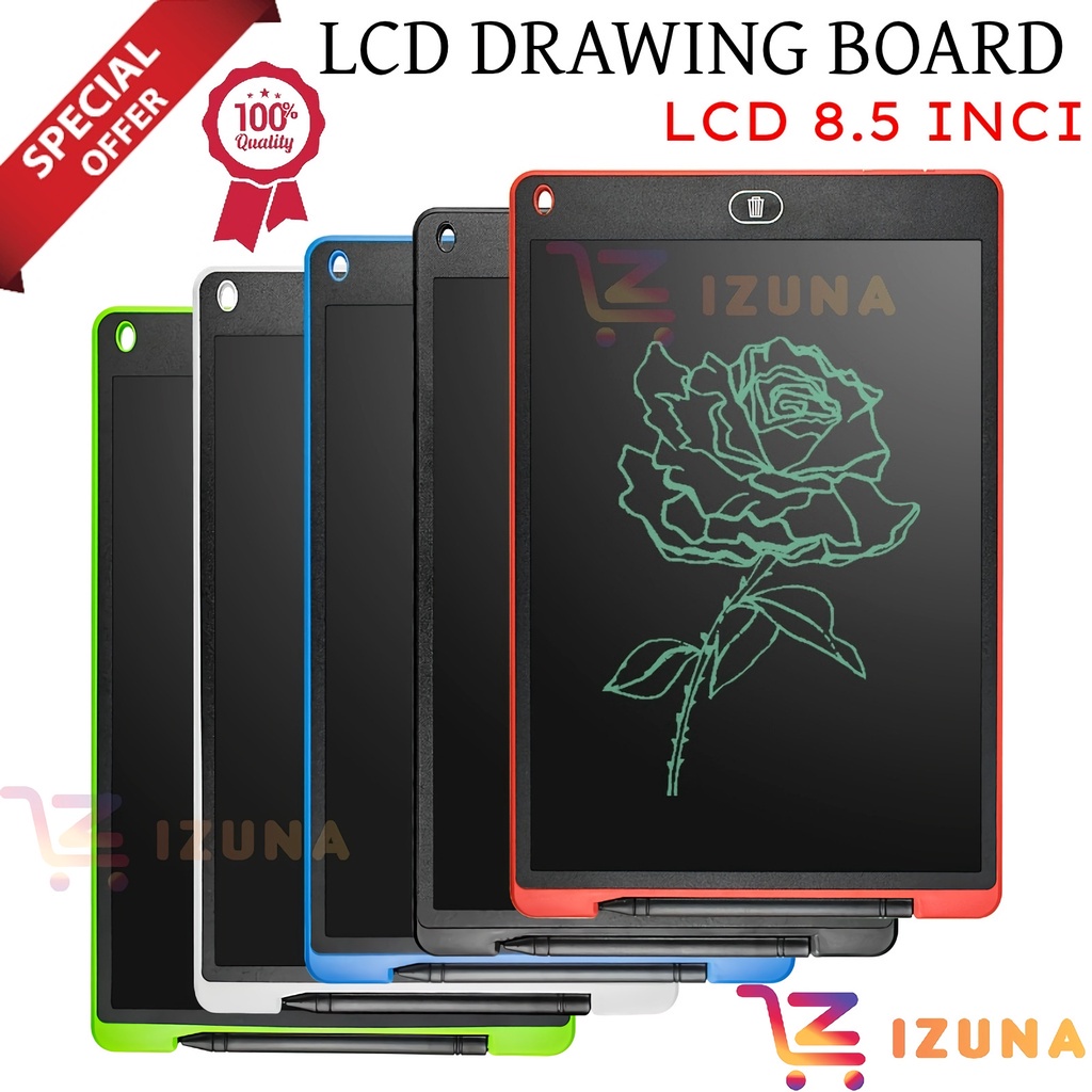 [IZUNA] PAPAN TULIS LCD DRAWING WRITING 8.5 INCI / LCD DRAWING BOARD / PAPAN TULIS ANAK LCD / DRAWING TABLET BOARD / MAINAN PAPAN TULIS