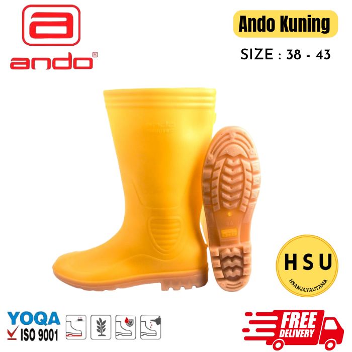 Promo  Sepatu Apd Boots Sepatu Proyek Karet Pria / Wanita Ando Kuning
