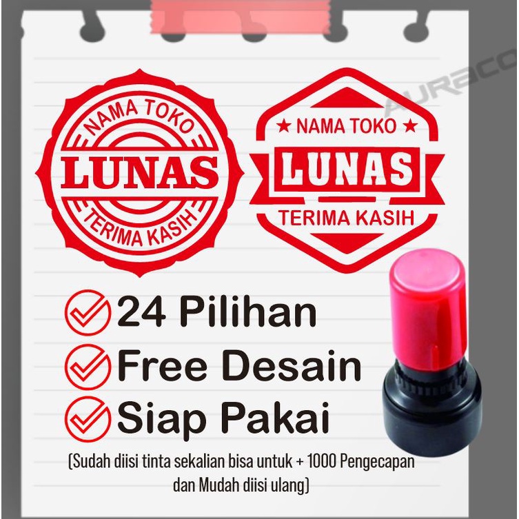 ✅COD, Stempel lunas, Stempel Toko, Cap lunas/ Stempel lunas bulat/ Stempel lunas Persegi / Stempel C