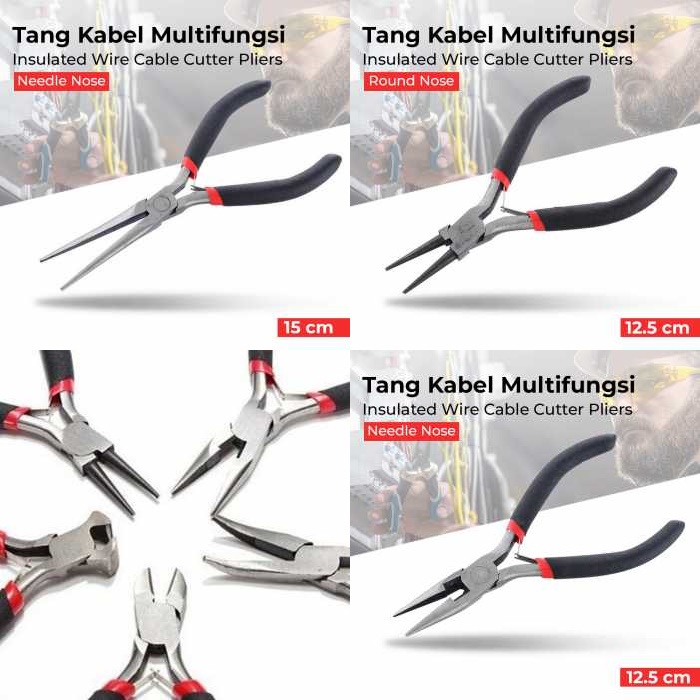 Urijk Alat Perkakas Tang Kabel Multifungsi Insulated Wire Cable Cutter Pliers Stainless Steel - M2941