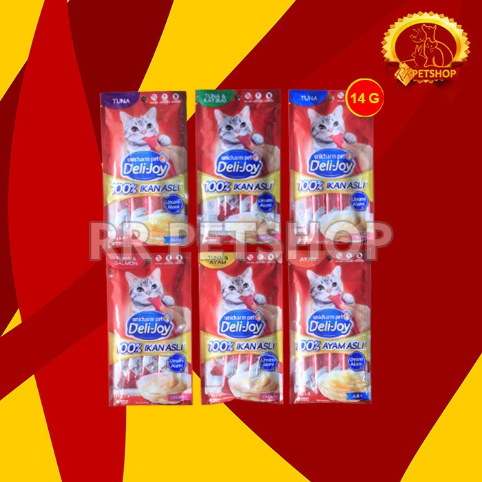 Snack Kucing Deli Joy Creamy Cat treat Cemilan 14 Gram