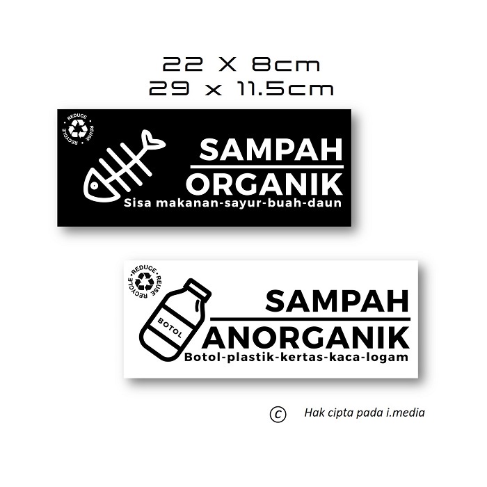 STIKER PENANDA TEMPAT SAMPAH | STIKER SAMPAH ORGANIK | STIKER SAMPAH ANORGANIK | STIKER PENANDA SAMP