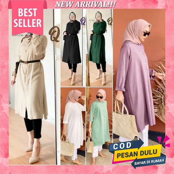 Tunik Crinkle Premium Tunik Import Tunik Kemeja Tunik Bangkok Tunik Polos Tunik Wanita Terbaru Bahan