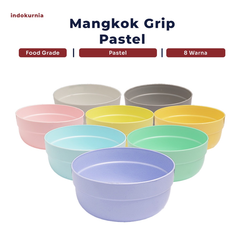 IK - MANGKOK GRIP PARTY BOWL SOUVENIR MACARON PASTEL COLORFUL TERMURAH