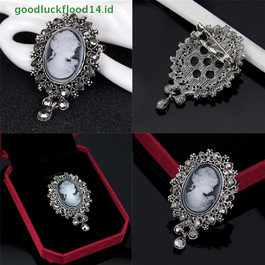 [GOOGFOUR] Hot Vintage Cameo Victorian Style crystal Pesta Pernikahan Wanita Liontin Bros Pin [TOP]