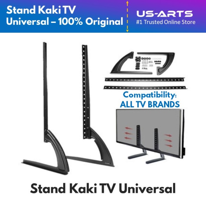 ✿ BISA COD✿ Stand Kaki TV 65 60 55 50 43 32 24 Inch LG Coocaa Changhong Sony Sharp - 22-32 Inch