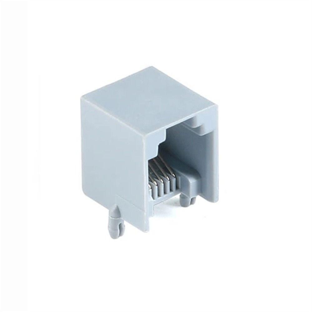 Augustina RJ12 Socket Perlengkapan Telepon 90derajat 6pin Kristal 6p6c Socket RJ11 Terminal Konektor