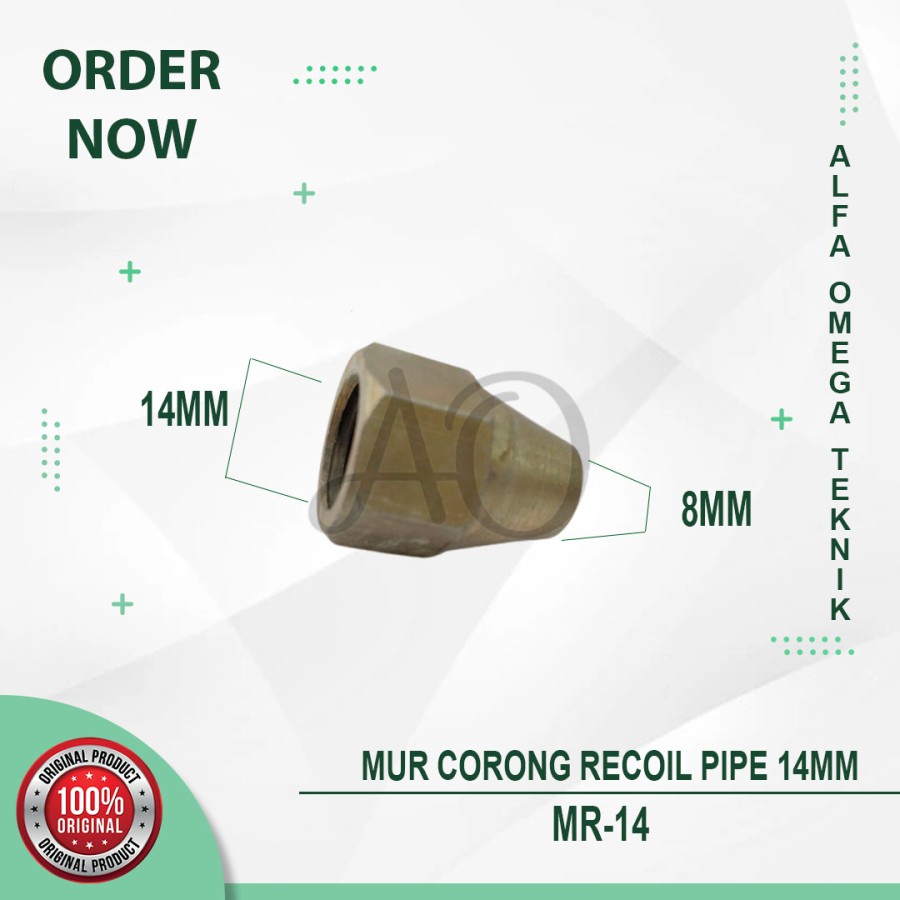 NEPEL PIPA RECOIL 08 MM FITTING SELANG RECOIL PIPA MUR CORONG MR-14