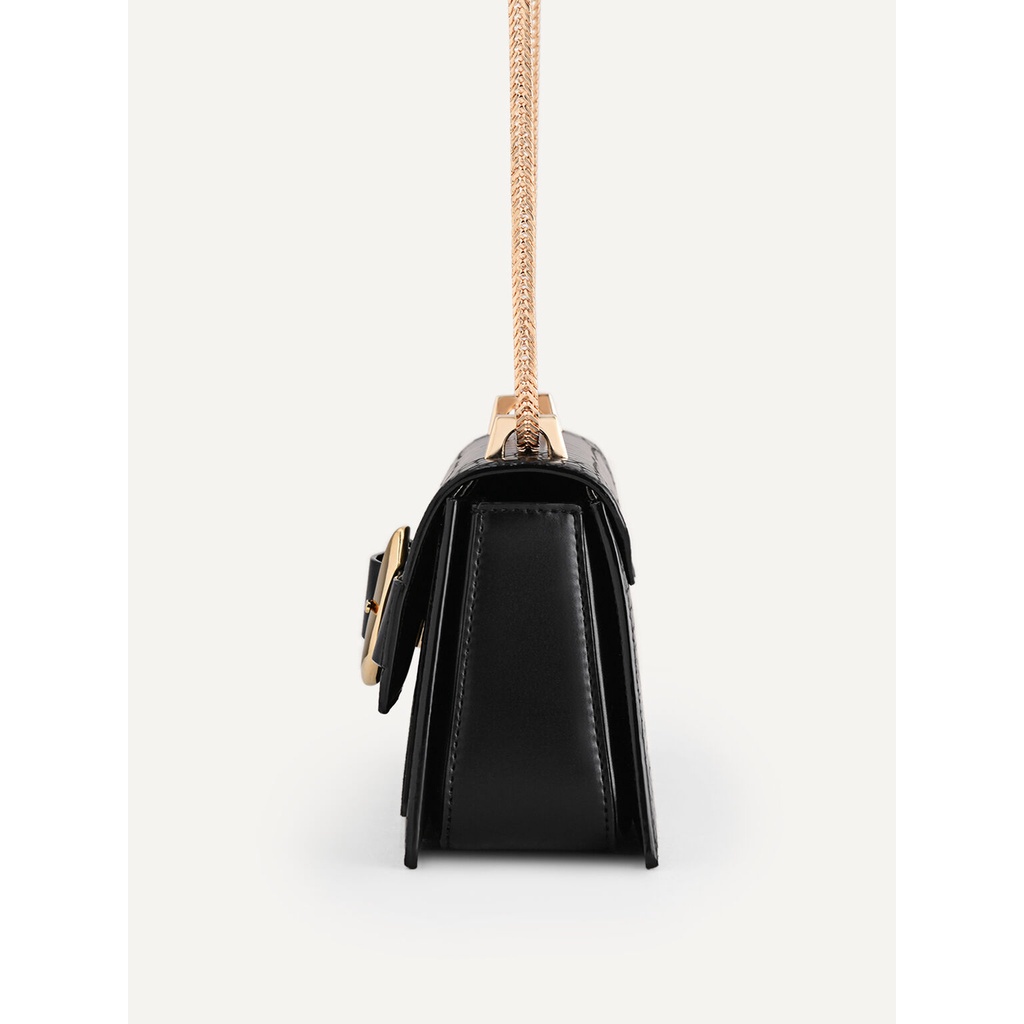 PEDRO BUCKLED CROC-EFFECT SHOULDER BAG - PW2-0043