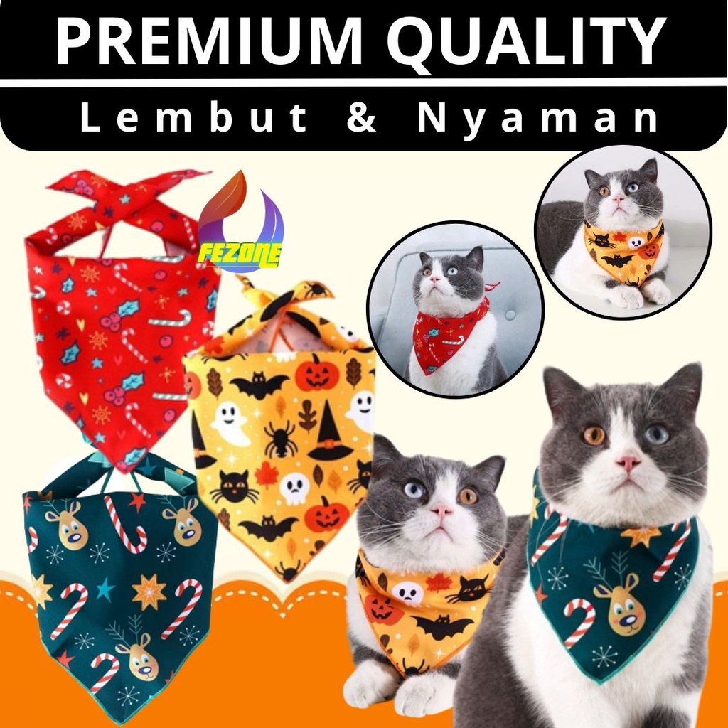 Syal Kucing Leher Bentuk Segitiga Motif FEZONE