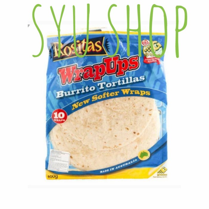 

Past Rositas Tortilla Burrito Wrap 460 Gr Isi 10 Lembar Kulit Kebab Burito