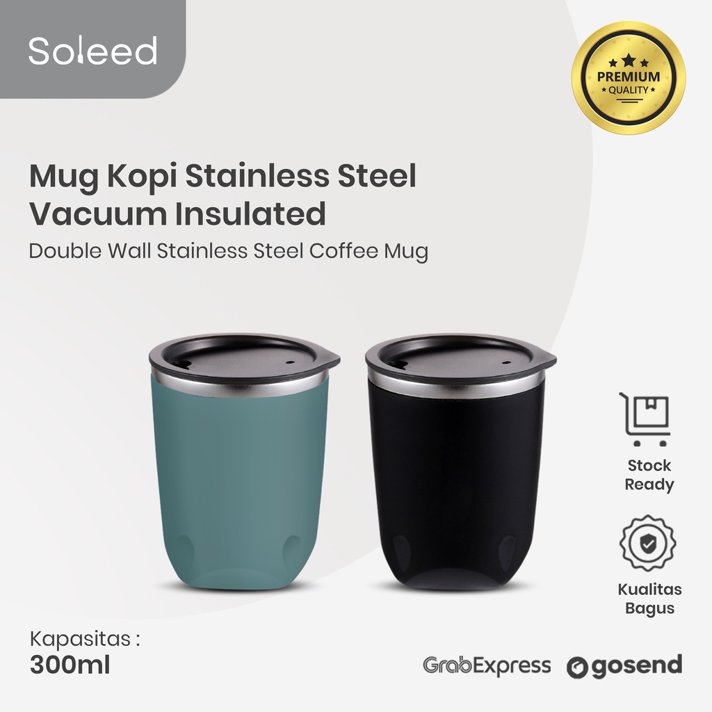 GELAS CANGKIR KOPI TEH STAINLESS STEEL COFFEE MUG DOUBLE WALL 300ML