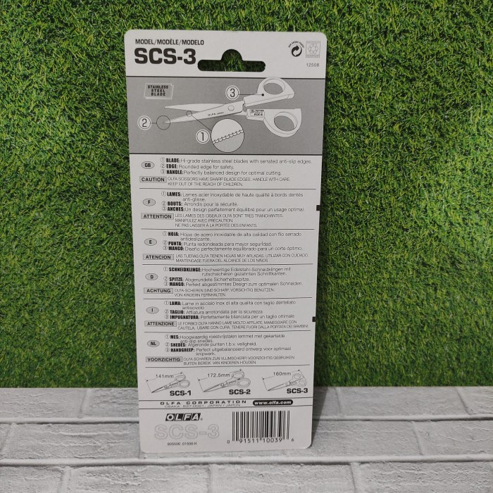 

Gunting Scs-3 (2.5 Inch) Olfa Stainless Steel Blade Japan