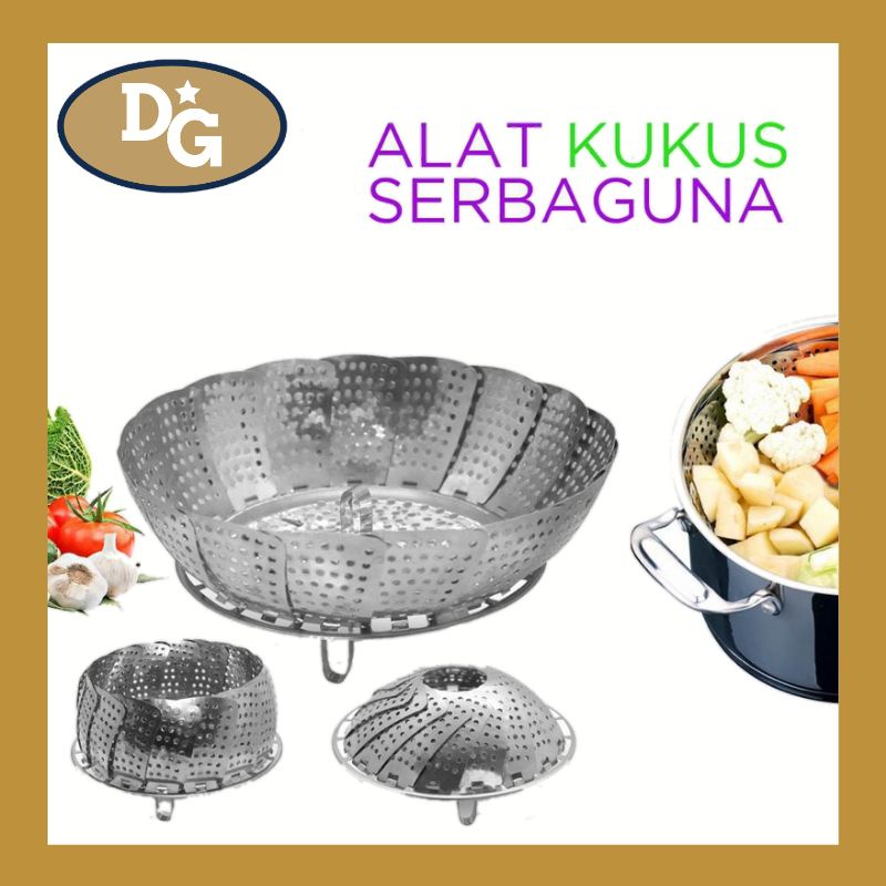 Kukusan Stainless - Steamer Alat Kukus Lipat Serbaguna