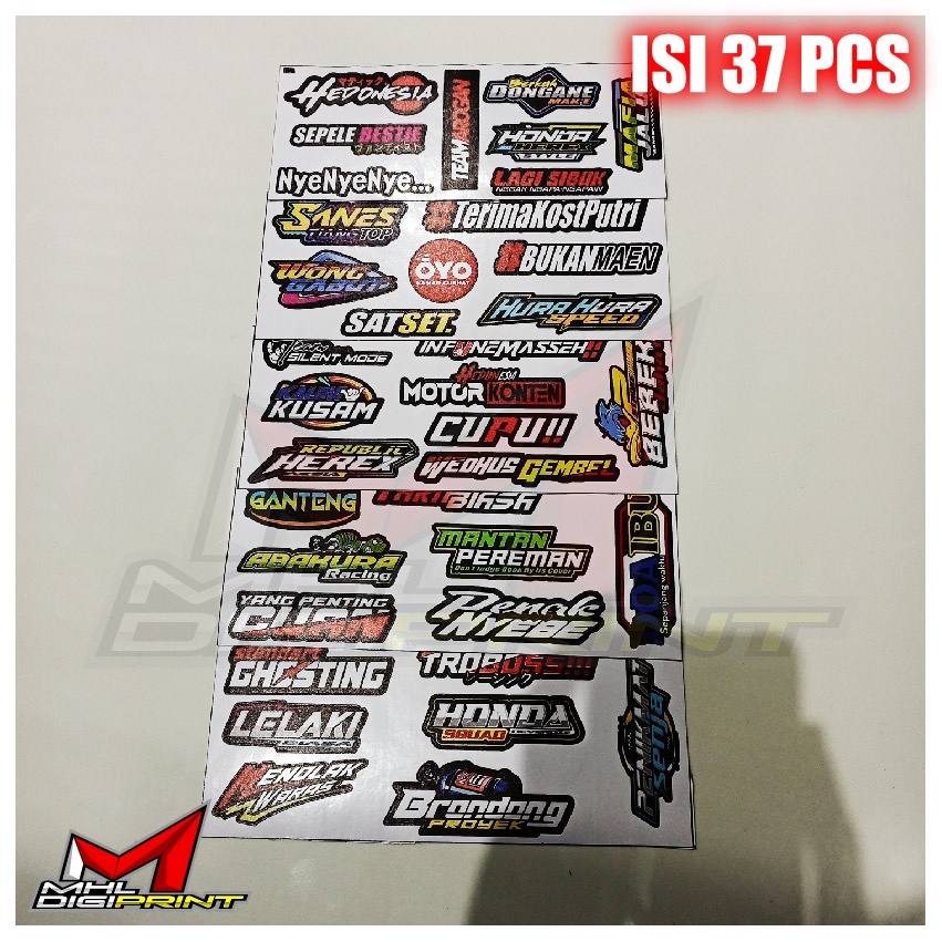 STIKER RACING KATA KATA VIRAL - ISI 37 PCS - KODE H4