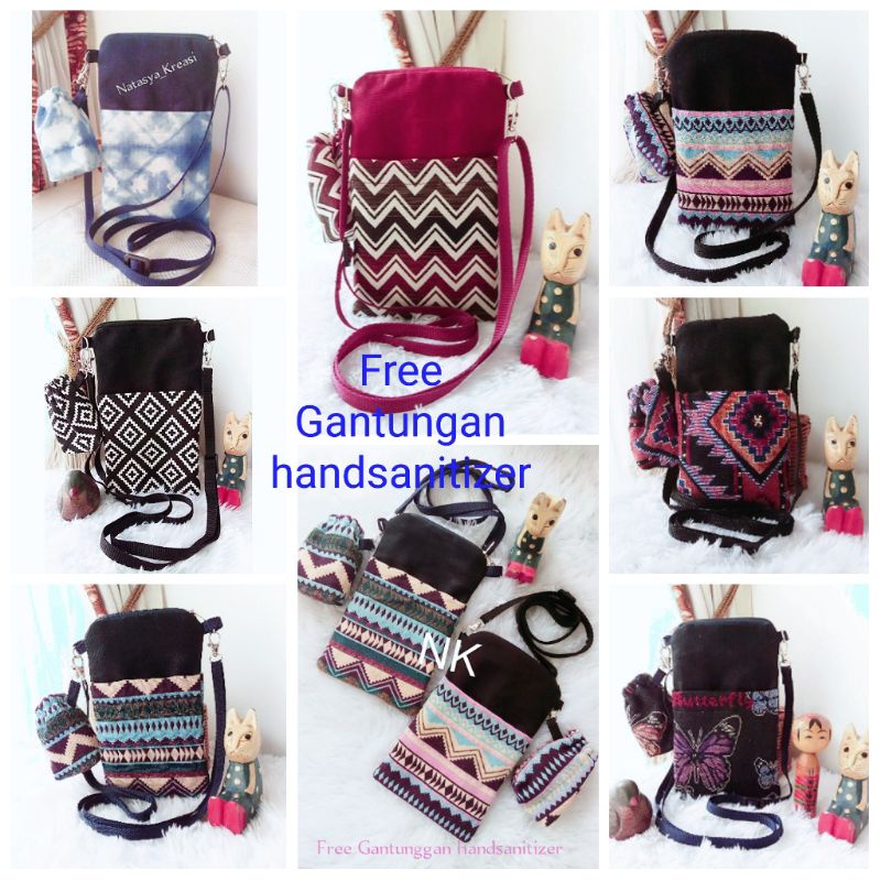Tas Hp mini, tas hp kain kanvas, pouch Hp sling