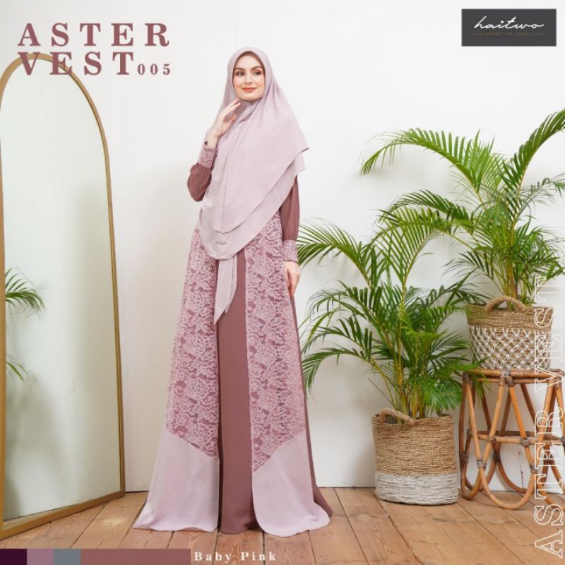 GAMIS SET HIJAB ASTER VEST 005//GAMIS HAITWO BEST SELLER
