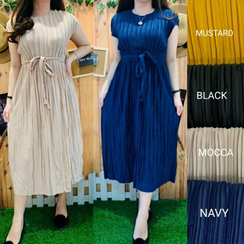 Daster Plisket / Midi Dress Rempel JUMBO, Model Terbaru/ Murah