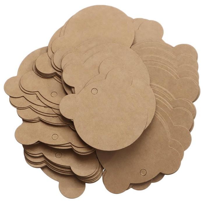 

100Pcs / Set Kartu Label Motif Kartun Hewan Bahan Kertas Kraft Untuk