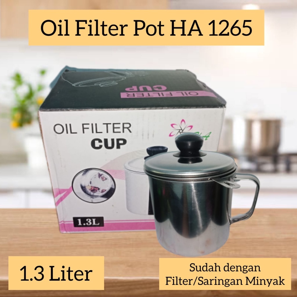UTL024M Oilpot Filter Pot/Wadah Saringan Minyak Stainless 1300ml