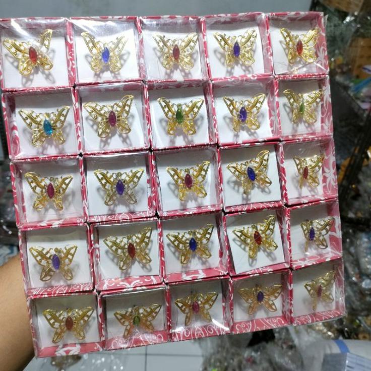 Grosir Termurah 1 PACK  Souvenir Pernikahan Bros Kupu Emas Souvenir Unik Souvenir Nikah Souvenir Ula