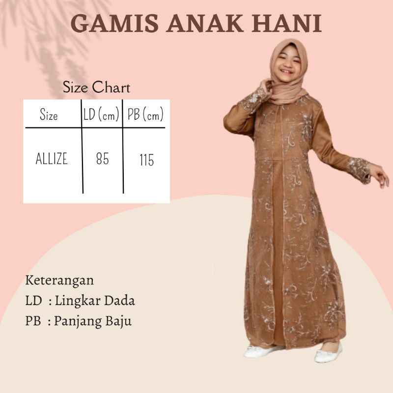 GAMIS ANAK REMAJA TANGGUNG 9-14 TAHUN GAMIS LEBARAN HANI