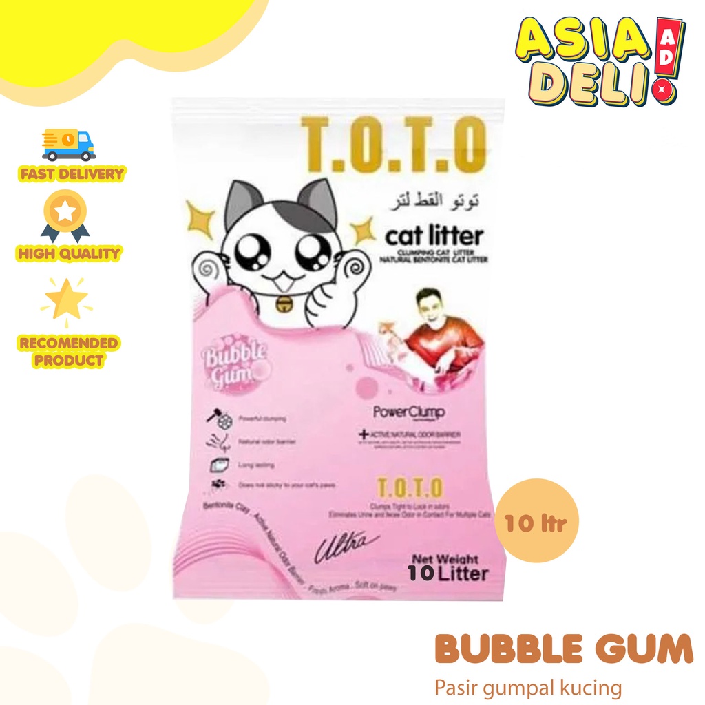 GRAB GOSEND Pasir Kucing Gumpal Wangi TOTO 10L - Pasir Kucing Impor TOTO 10 Liter