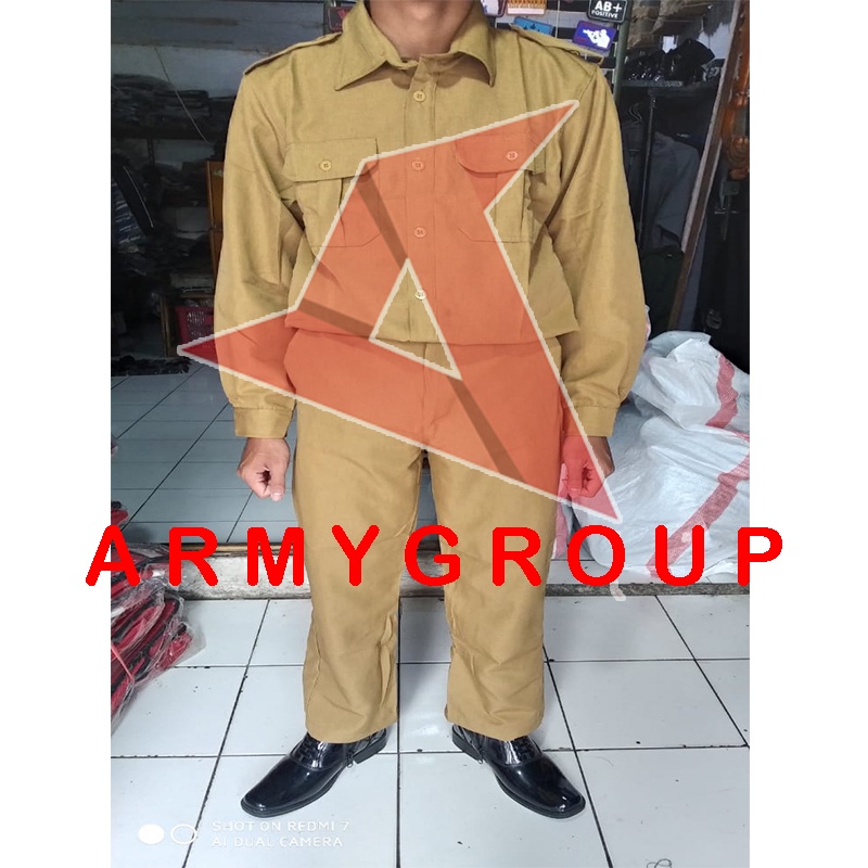 TSK       Pemda Pria Aceh Lengan Panjang Stelan Baju PNS Kheki Keki Pemda Lengan Panjang