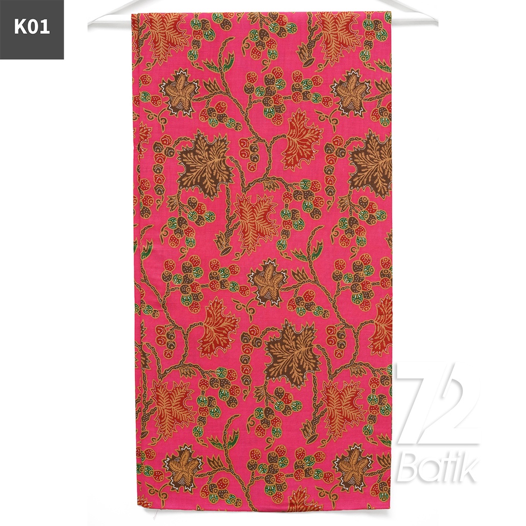 KAIN BATIK PREMIUM Bahan Katun Motif Buah Berry Pink 722703 Cap 72 Jarik Jarit Samping Kebat Panjang Batik Katun Modern Premium Bahan Seragam Batik Pernikahan Kantor Keluarga Murah Kamen Jadi Batik Bali Lembaran