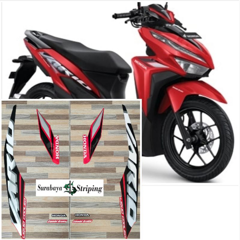 striping stiker Honda Vario 125 merah tahun 2021