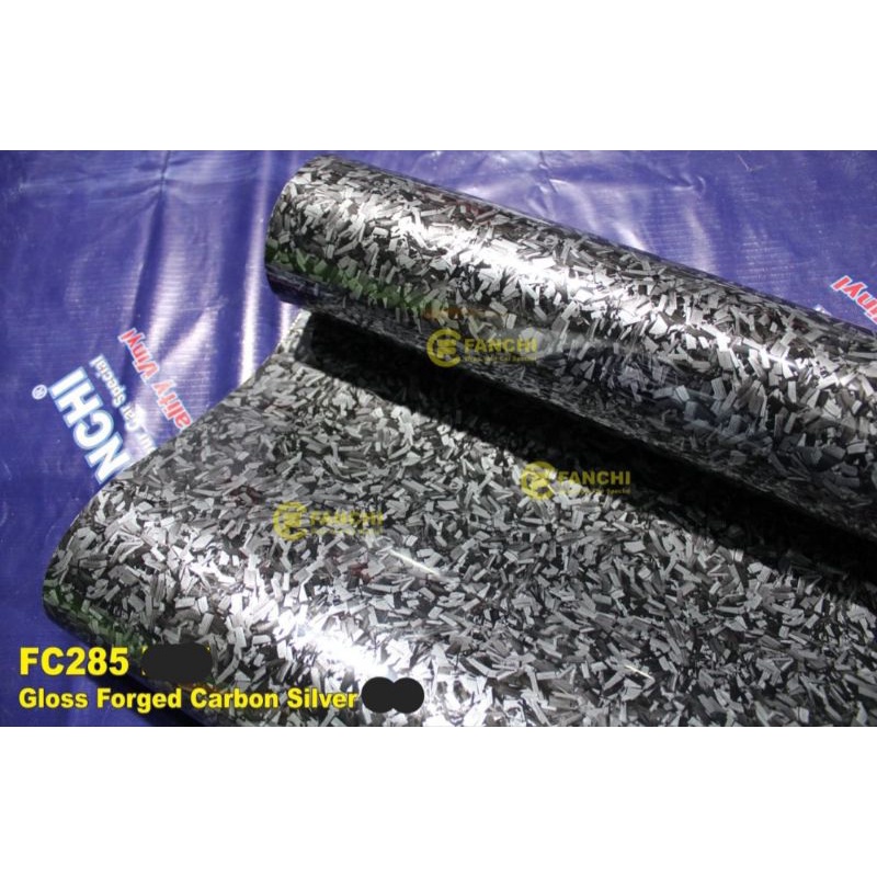 50cm Sticker Carbon Fanchi FC285 Gloss Forged Carbon Silver Glossy  Premium Wrap 50cm
