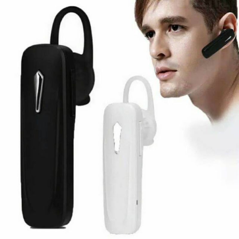 Handsfree Headset Bluetooth Earphone Merek Branded BT Sport Bass-PUTIH