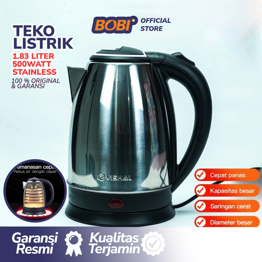Teko Listrik 1.8L Kettle Electric Ketel Listrik Pemanas Air Kopi