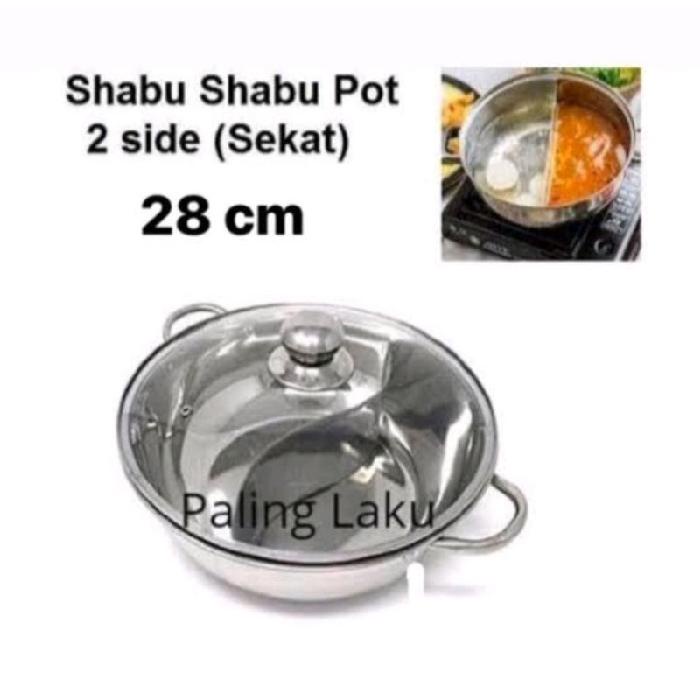 Panci Shabu Tutup Kaca Uk 28cm Hot Pot HA 5230 Sinda