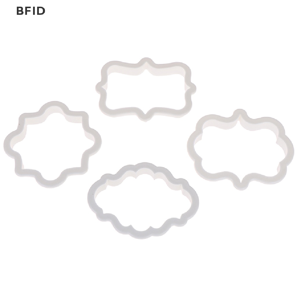 [BFID] 4pcs vintage plaque frame cookie cutter set Pemotong Biskuit Plastik Alat Kue [ID]