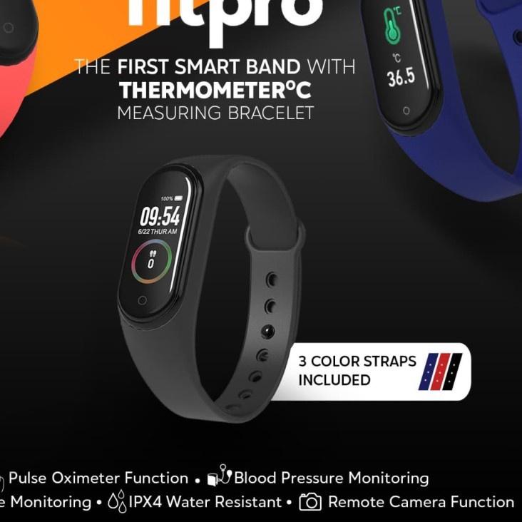 Limited⭐✔️-Hardwear Fitpro Smartband With Thermometer Pengukur Suhu Tubuh