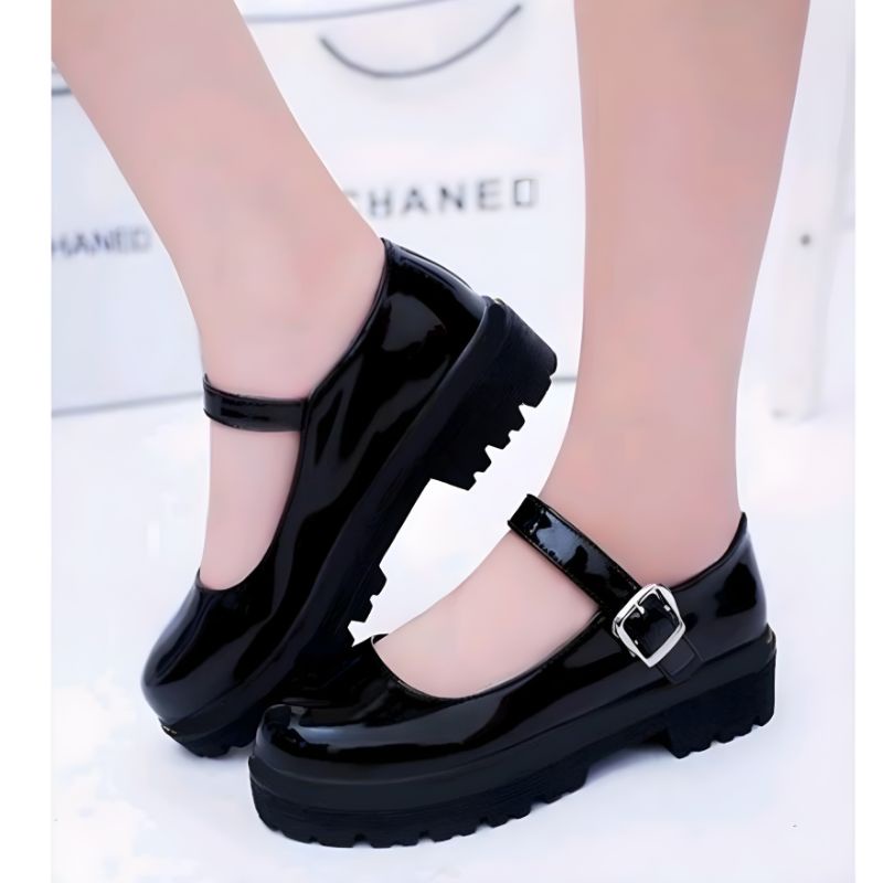 Sepatu Lolita Wanita Jepang Sepatu Mary Jane Wanita Hitam Oxford Kulit Lucu Platform Terbaru / Sepatu Docmart Wanita Gita / Sepatu Kasual Siswa Cewek Kekinian / Bisa Cod