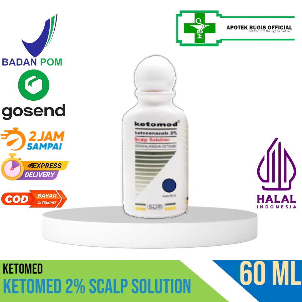 Ketomed 2% Scalp Solution 60 mL - Menghilangkan Ketombe Kulit Kepala