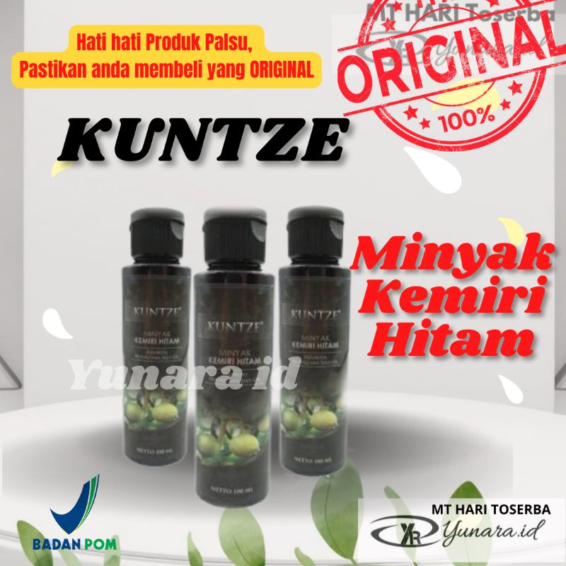 Minyak Kemiri Kuntze Original BPOM / Minyak Penyubur  Penumbuh Penghitam Rambut Asli Alami Tanpa Bah