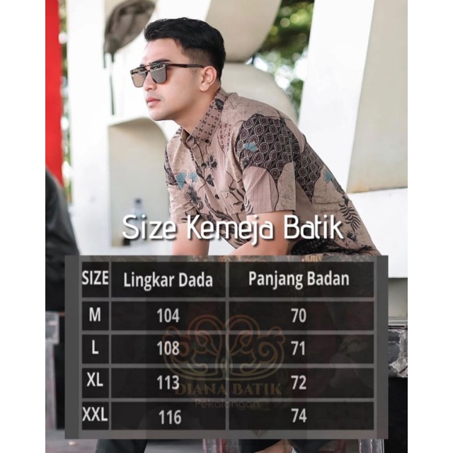 Baju Batik Pria Terbaru Lengan Pendek Saku Depan M L XL XXL