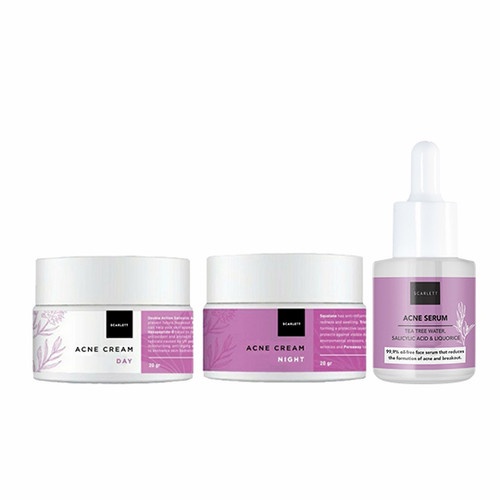 SCARLETT - Acne Day, Night Cream & Acne Serum