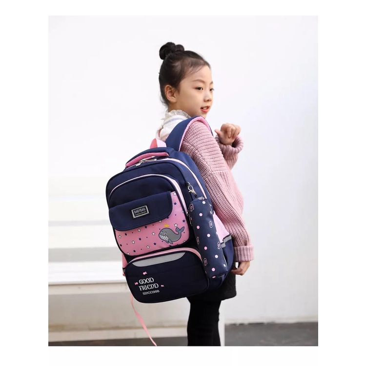 Tas Sekolah Anak TK SD Ransel Korea FAshion Lucu Babybag Tas Ransel Paus