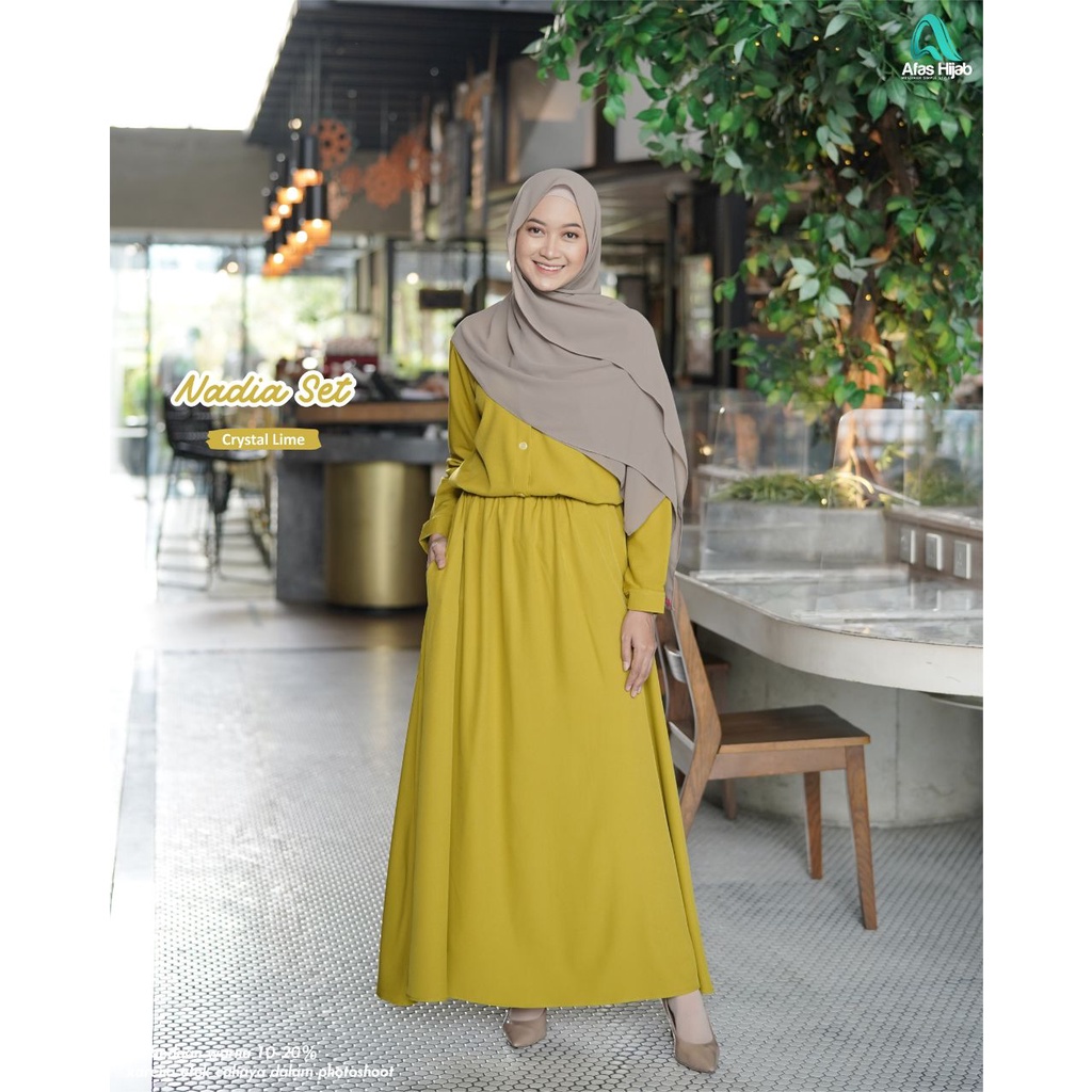 ONE SET NADIA LIME XL BY AFAS HIJAB/ROK/TUNIK
