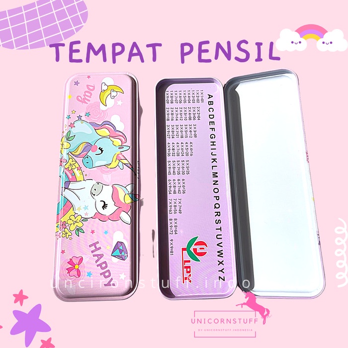 Tempat Pensil Unicorn Kotak SET Stationery Tulis Anak Cewek Sekolah