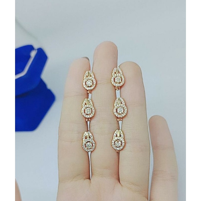 anting model jepit bunny mp-perak asli silver 925 lapis emas-perhiasan fashion wanita terbaru